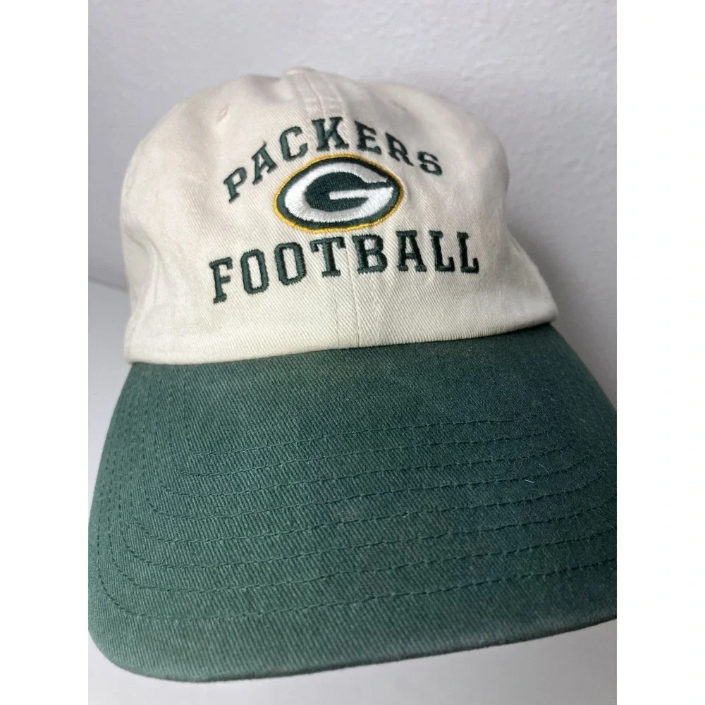 '47 Green Bay Packers Two Tone Green White Adjustable Hat Cap Embroidered‎